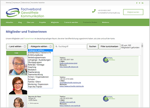 In eigener Sache - Ihr Eintrag auf unserer Webseite