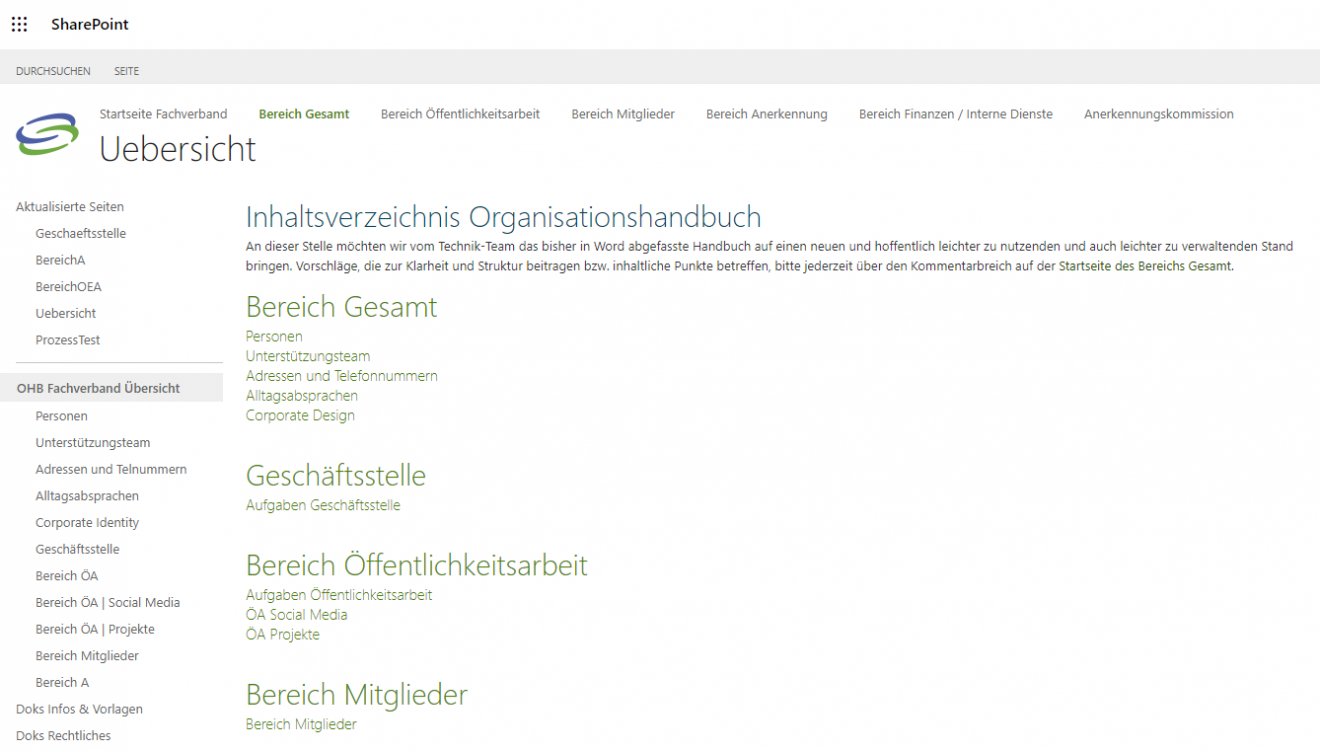 Organisatorisches aus dem Fachverband
